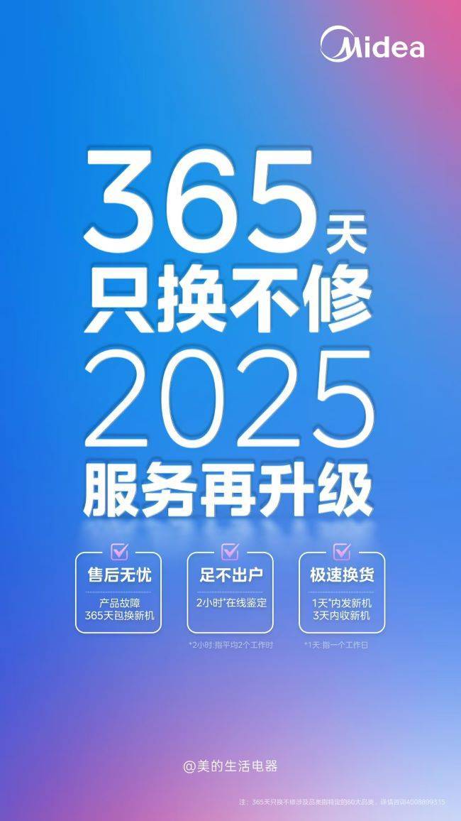 只换不修售后新标准引领家电行业新风尚！凯发K8旗舰厅美的生活电器：365天(图1)